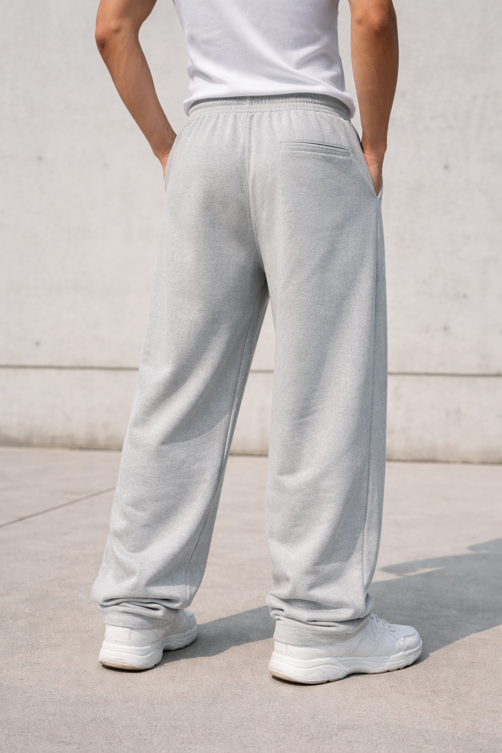 GREY COTTON LOOSE FIT TRACK PANT