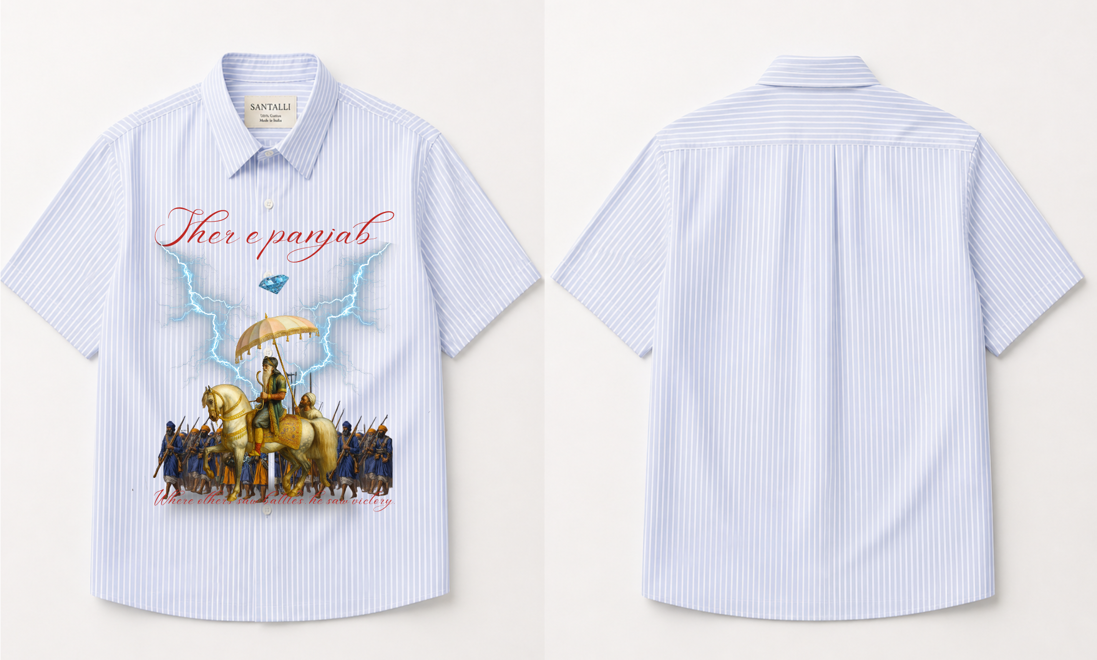 SHER E PANJAB HALF SLEEVES OXFORD SHIRT