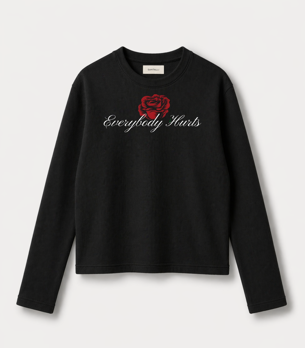 EVERYBODY HURTS WAFFLE OVERSIZED T-SHIRT