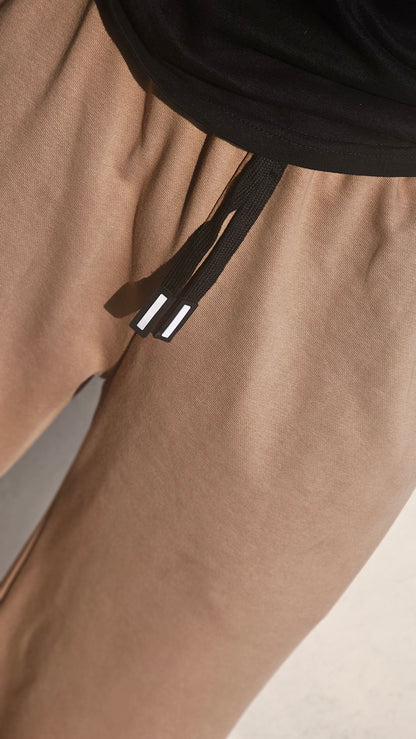 BEIGE BAGGY FIT UNISEX TRACK PANT