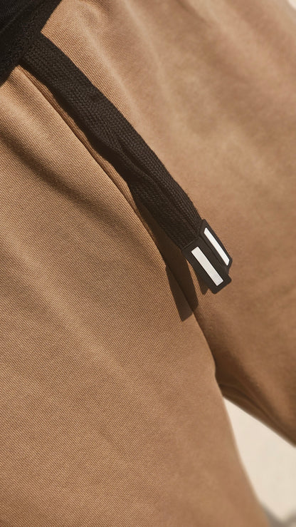 BEIGE BAGGY FIT UNISEX TRACK PANT