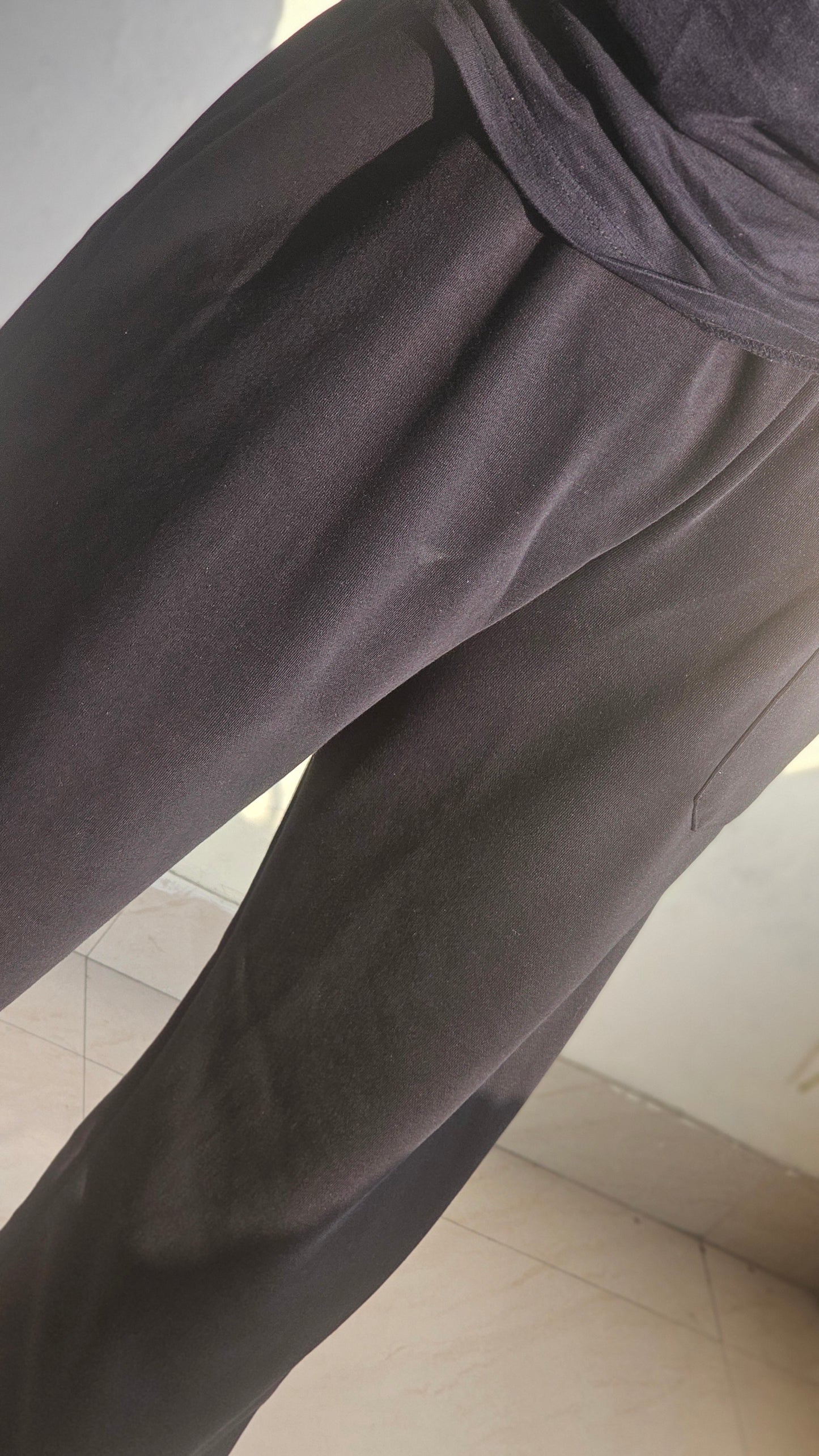 BLACK BAGGY FIT UNISEX TRACK PANT