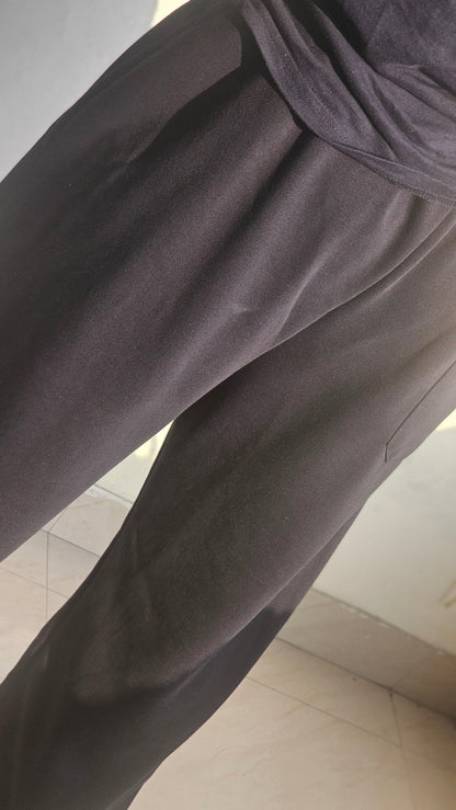 BLACK BAGGY FIT UNISEX TRACK PANT