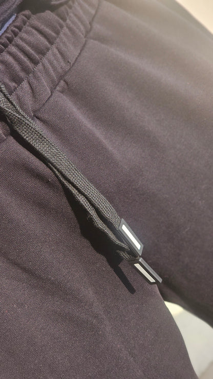 BLACK BAGGY FIT UNISEX TRACK PANT