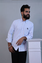 Indigo Bunting Oxford Striped Shirt