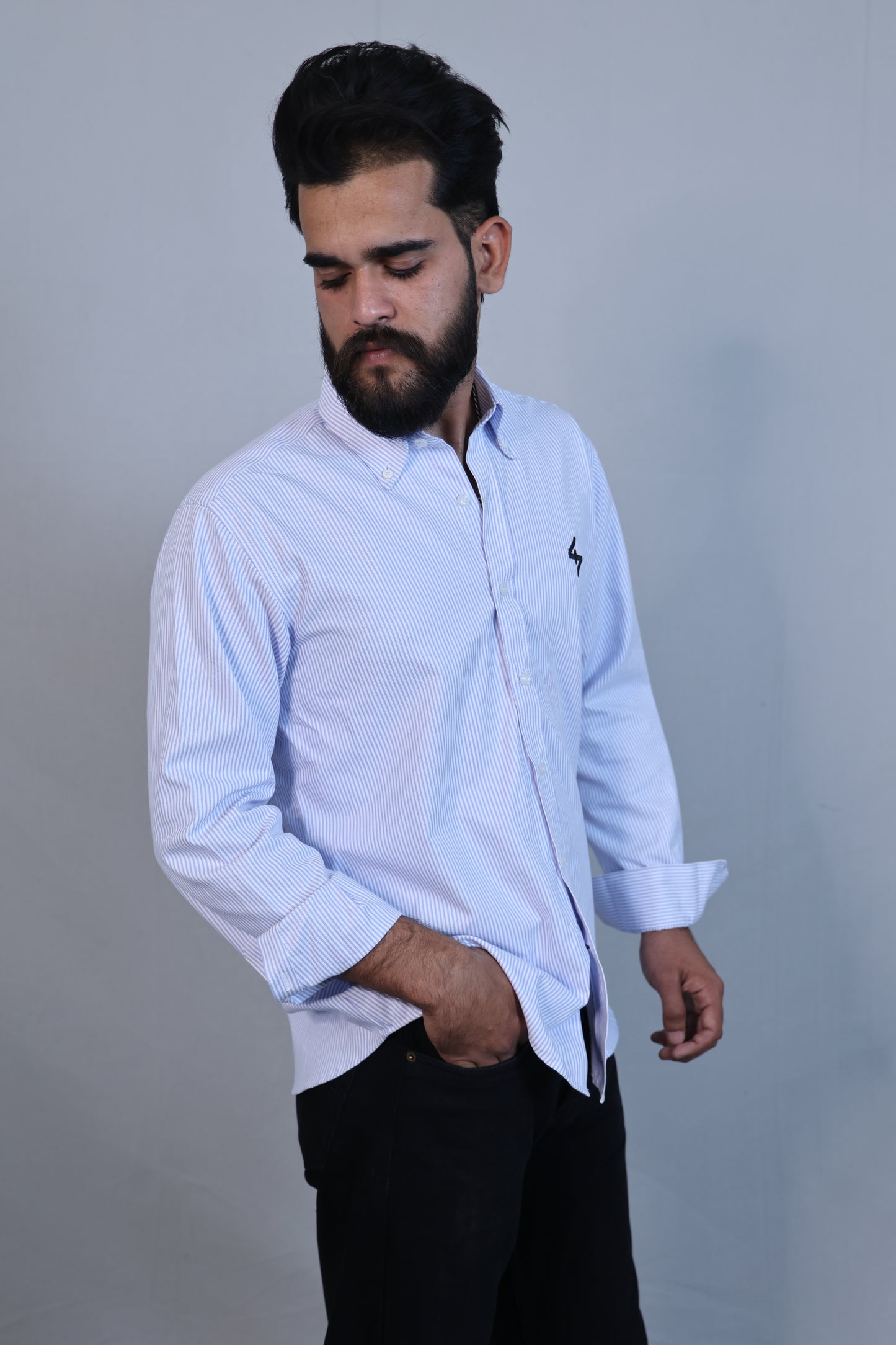 Indigo Bunting Oxford Striped Shirt