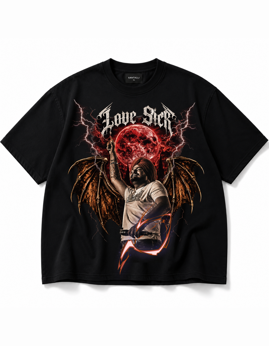 LOVE SICK BLACK OVERSIZED T-SHIRT