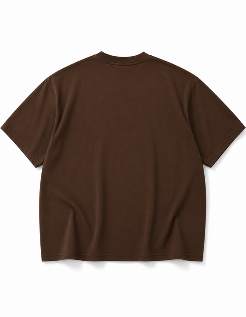 BROWN OVERSIZED ACID WASHED T-SHIRT