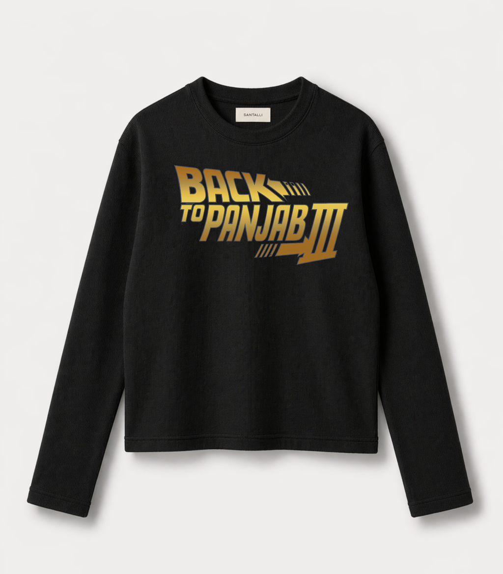 BACK TO PUNJAB WAFFLE OVERSIZED T-SHIRT