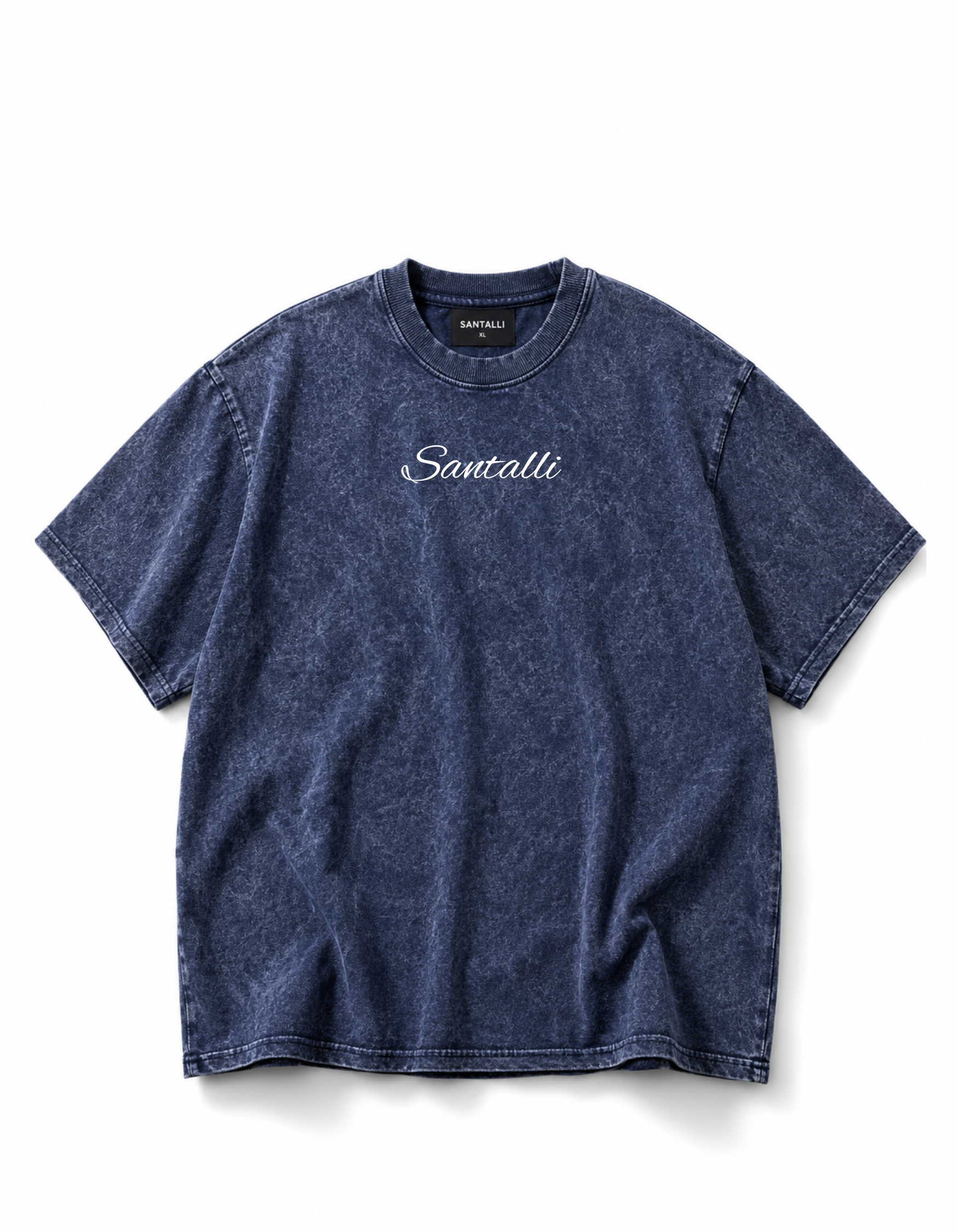 DARK BLUE OVERSIZED ACID WASHED T-SHIRT