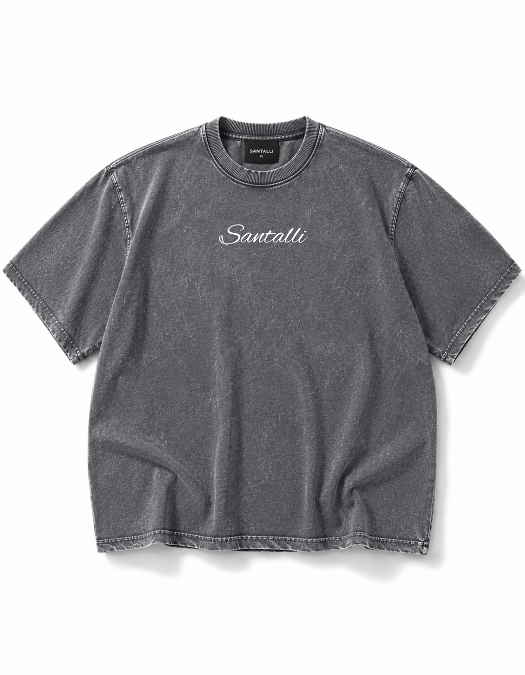 GREY OVERSIZED ACID WASHED T-SHIRT