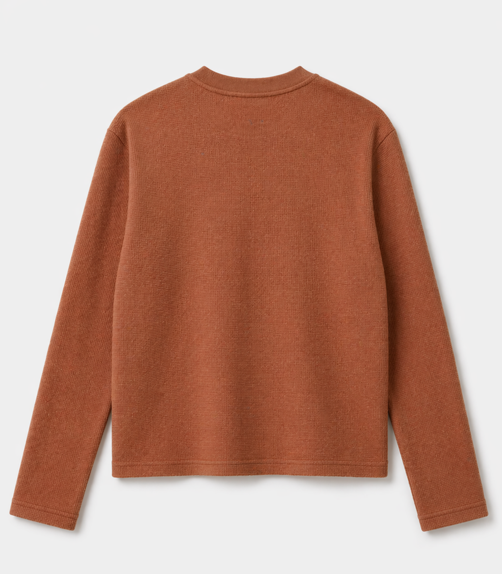 BROWN RANJEET SINGH JI WAFFLE OVERSIZED T-SHIRT