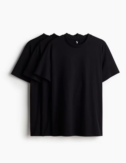 3-PACK BLACK REGULAR FIT T-SHIRT