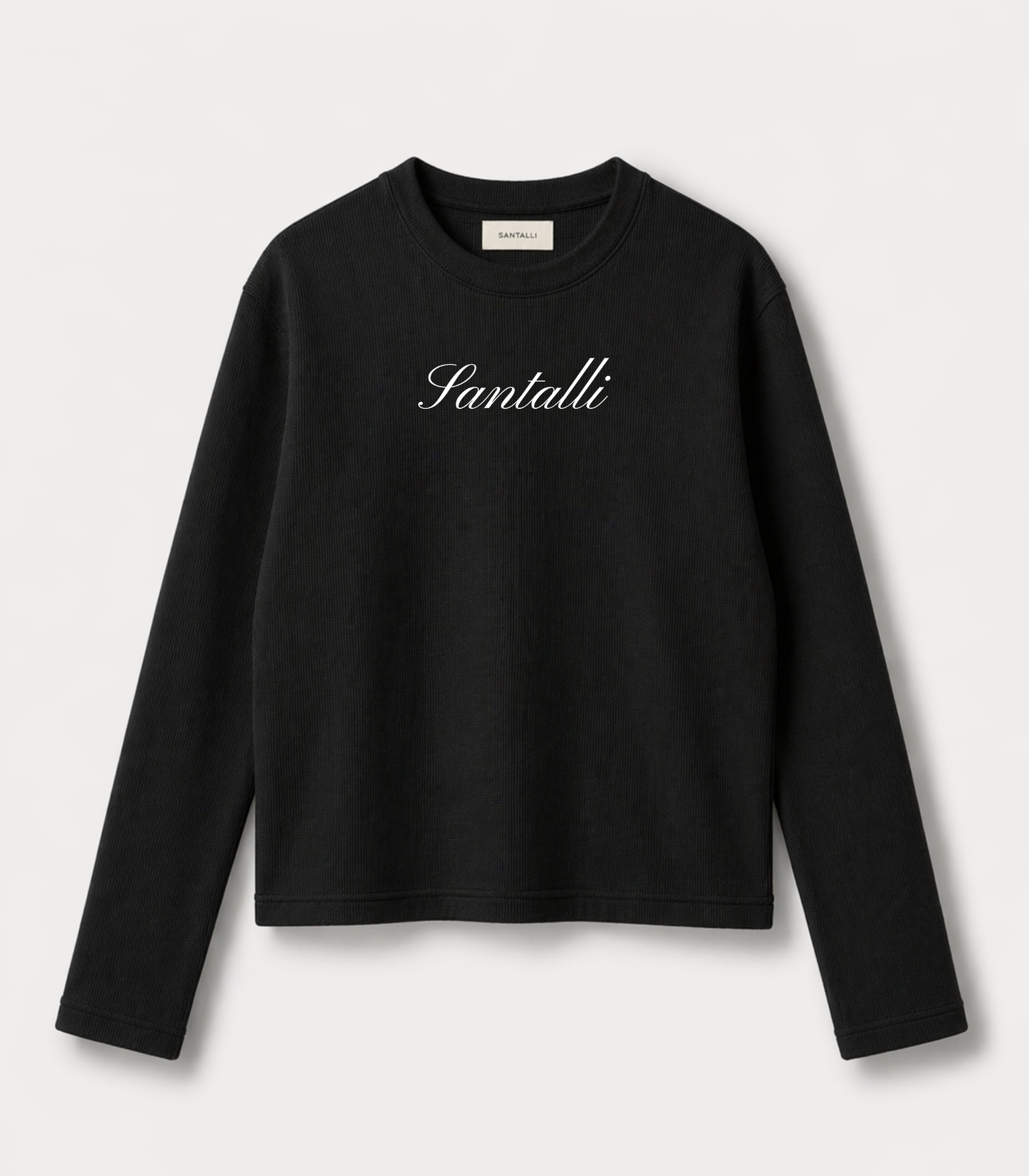BLACK WAFFLE OVERSIZED T-SHIRT