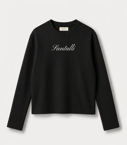 BLACK WAFFLE OVERSIZED T-SHIRT
