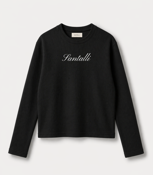 BLACK WAFFLE OVERSIZED T-SHIRT