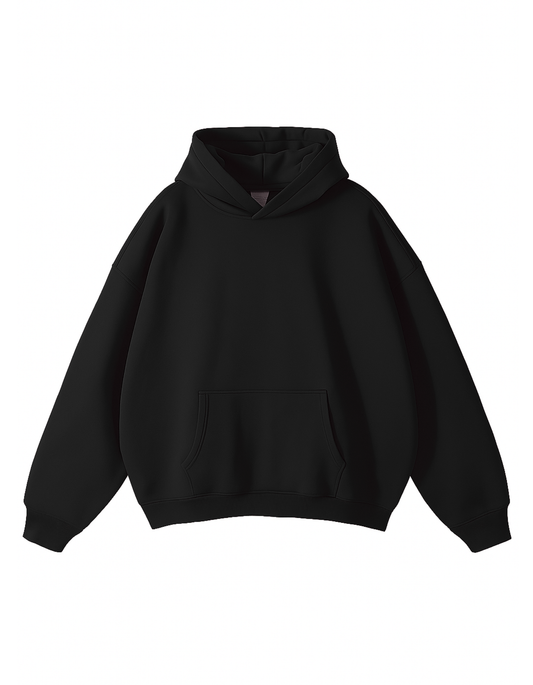 BLACK OVERSIZED-FIT HOODIE
