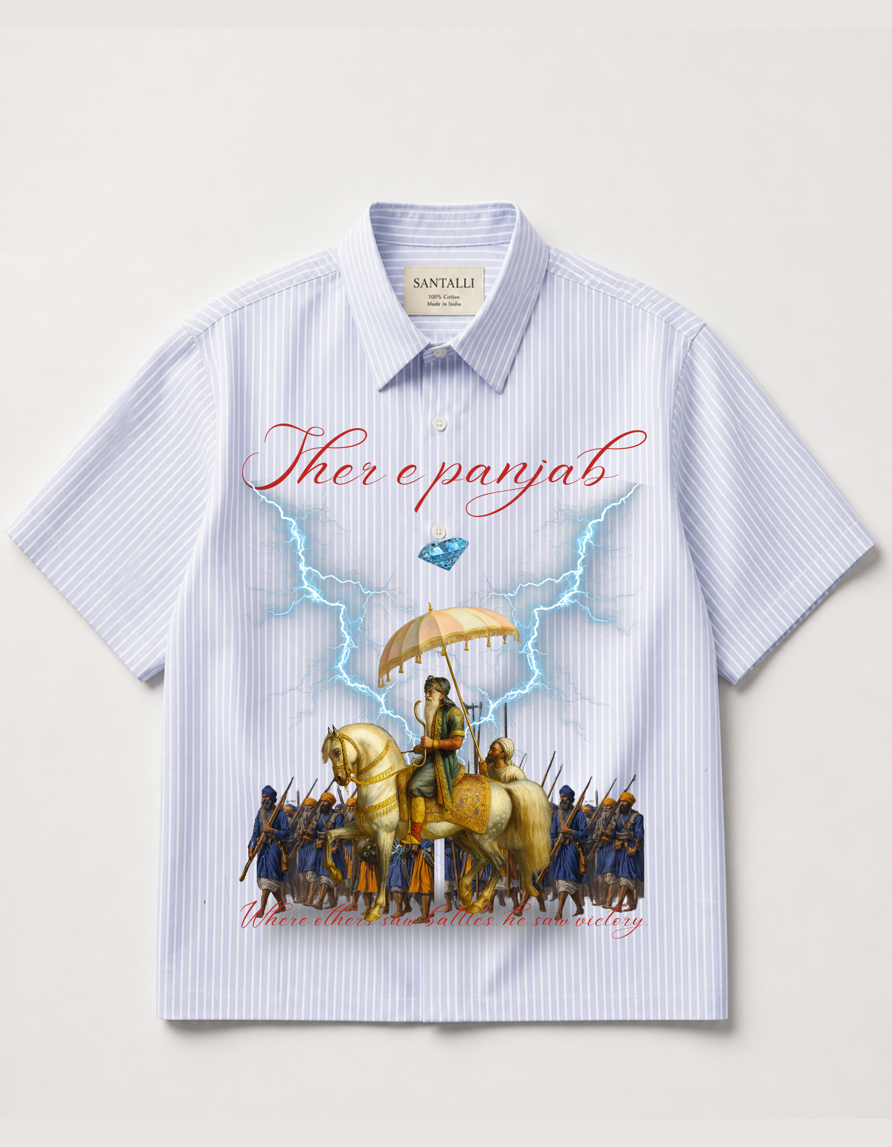 SHER E PANJAB HALF SLEEVES OXFORD SHIRT