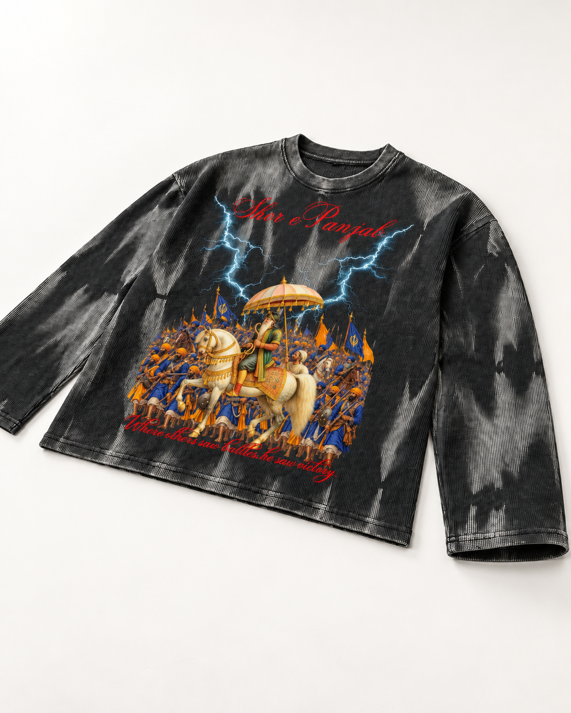 SHER E PANJAB HAMMER WASHED WAFFLE TSHIRT