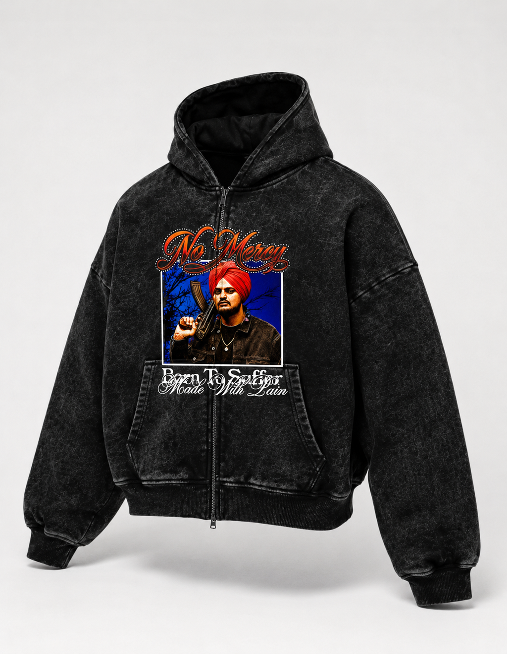 NO MERCY OVERSIZED ZIPPER HOODIE