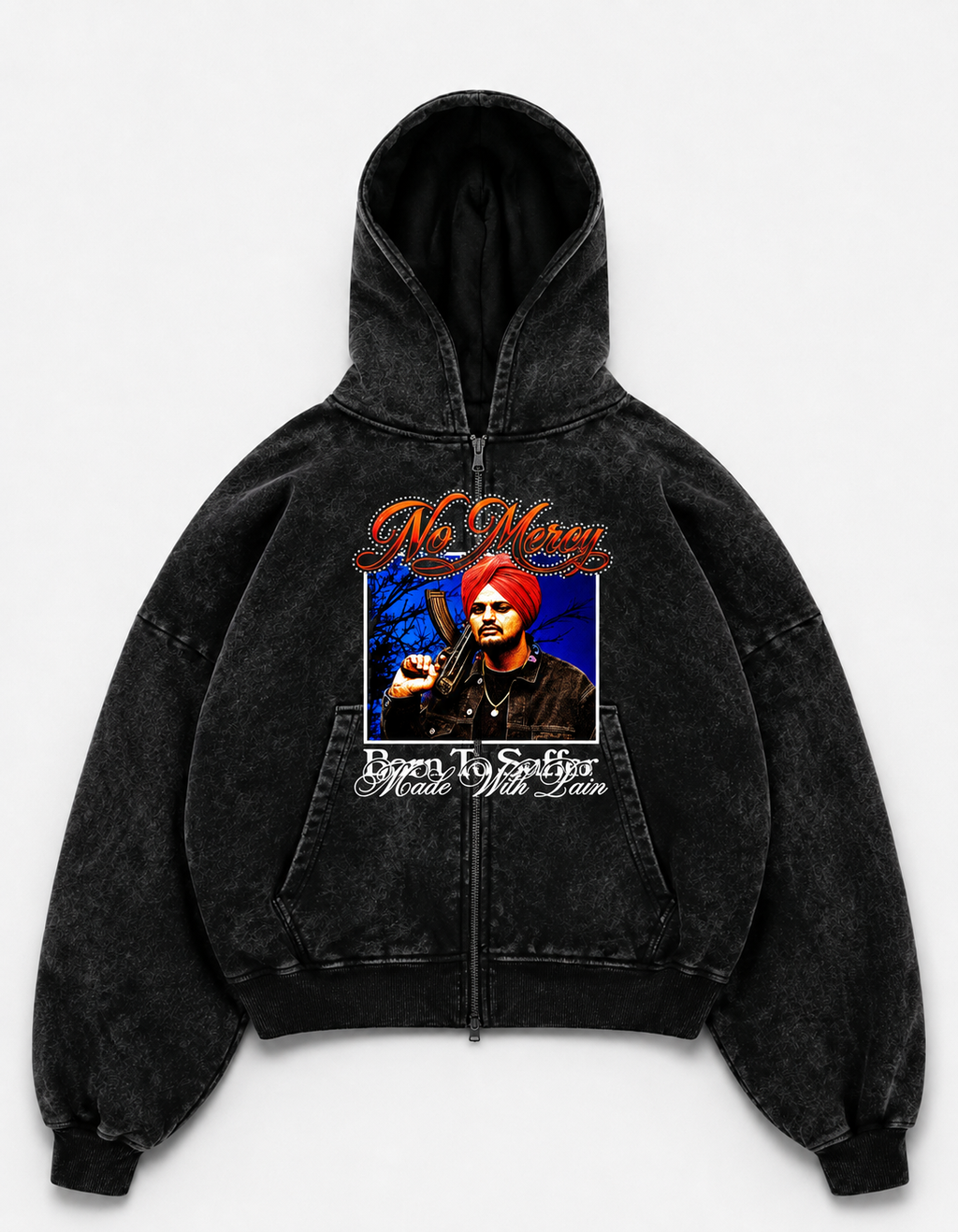 NO MERCY OVERSIZED ZIPPER HOODIE