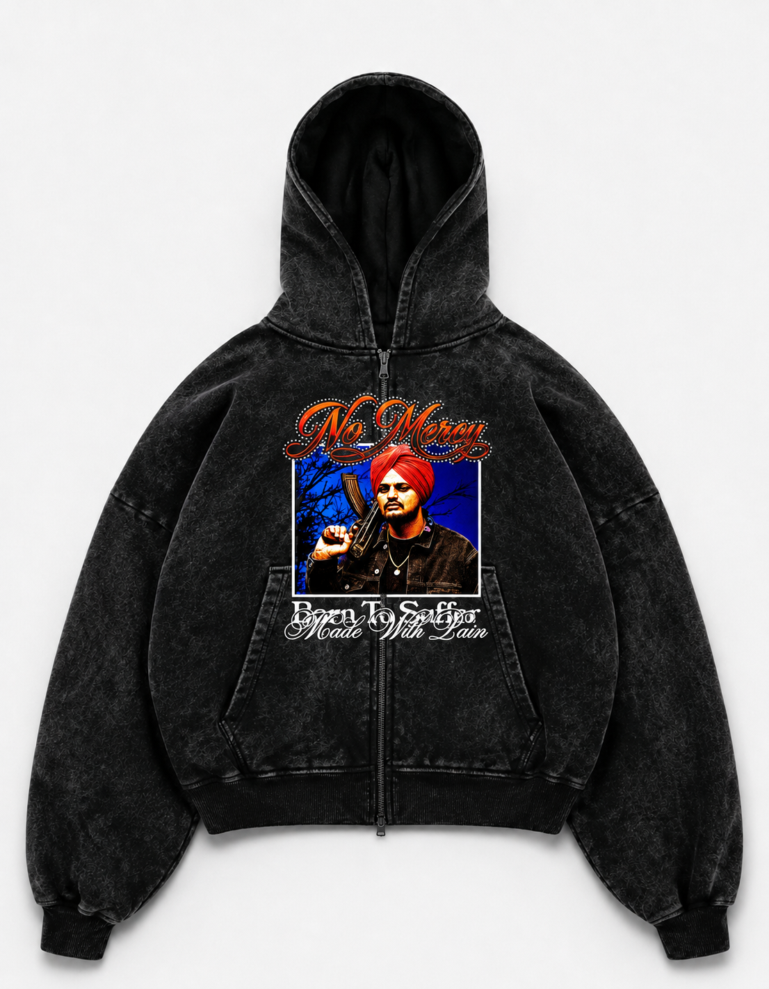 NO MERCY OVERSIZED ZIPPER HOODIE