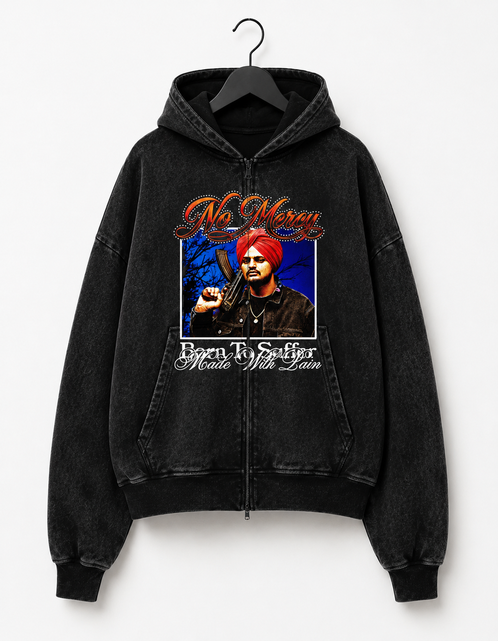 NO MERCY OVERSIZED ZIPPER HOODIE