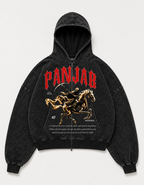 PANJAB HORSE  OVERSIZED ZIPPER HOODIE