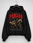 PANJAB HORSE  OVERSIZED ZIPPER HOODIE