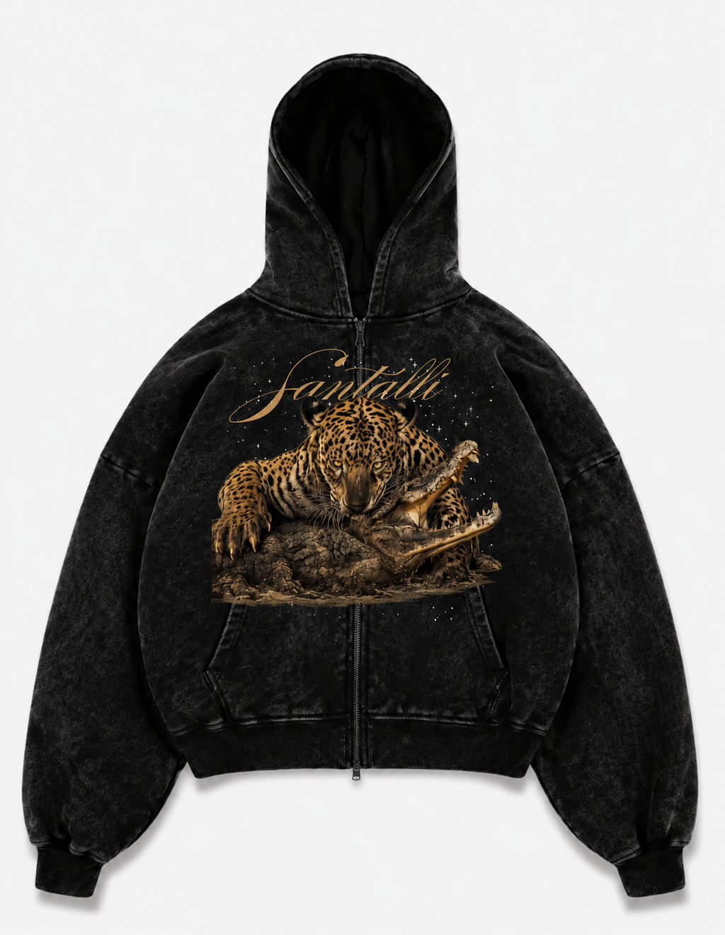 CROCO HUNT OVERSIZED ZIPPER HOODIE