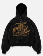 CROCO HUNT OVERSIZED ZIPPER HOODIE