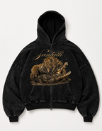 CROCO HUNT OVERSIZED ZIPPER HOODIE