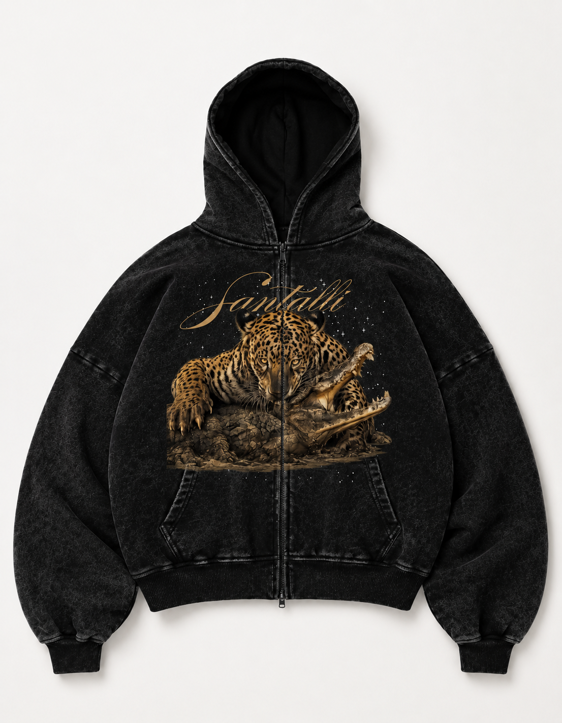 CROCO HUNT OVERSIZED ZIPPER HOODIE