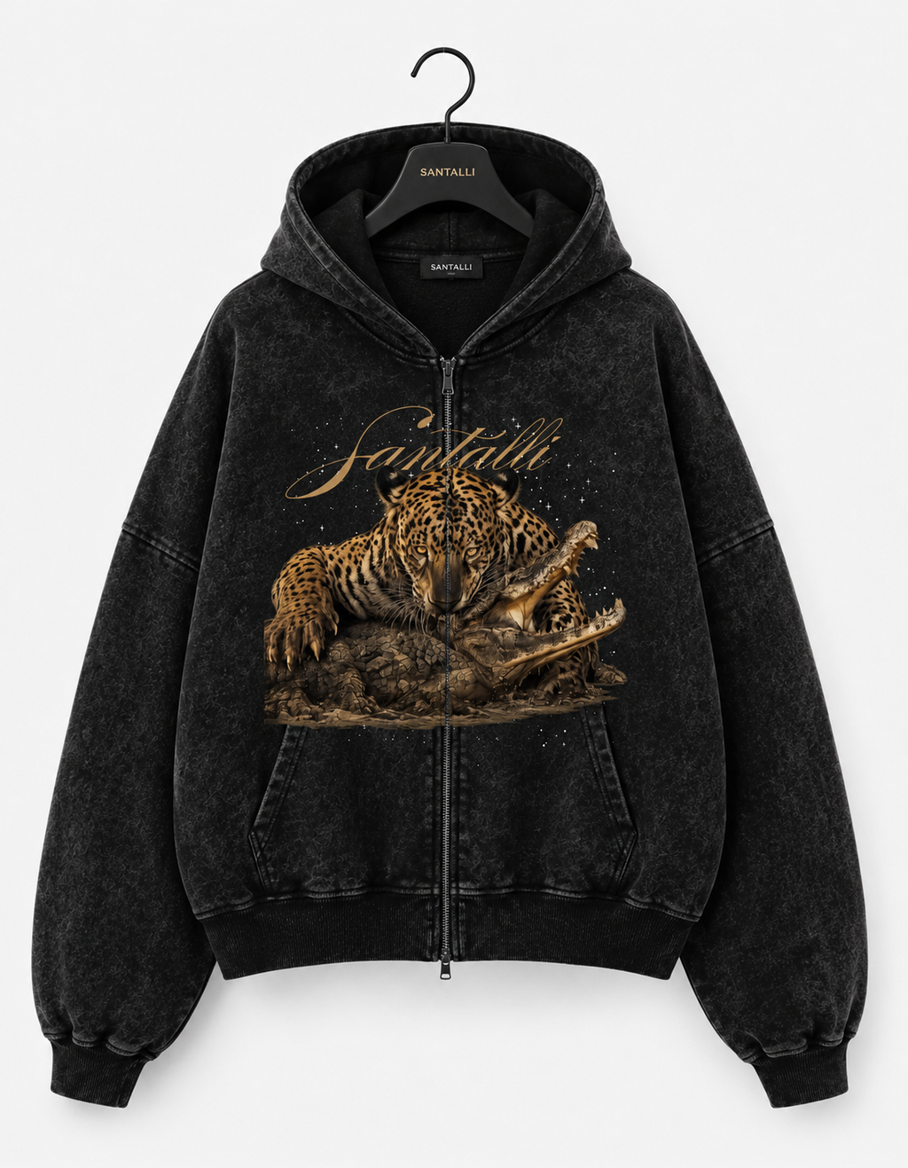 CROCO HUNT OVERSIZED ZIPPER HOODIE