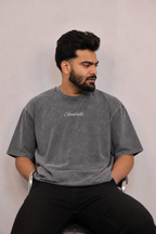 GREY OVERSIZED ACID WASHED T-SHIRT