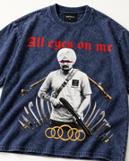 ALL EYES ON ME BLUE OVERSIZED T SHIRT