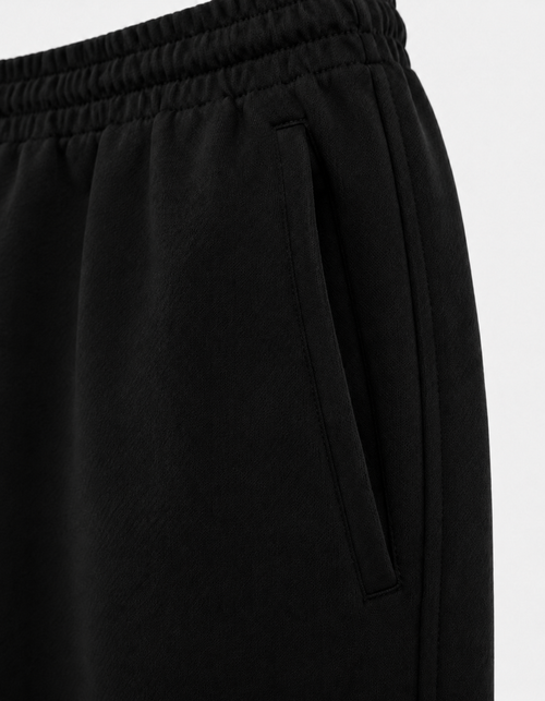 BLACK BAGGY FIT UNISEX TRACK PANT