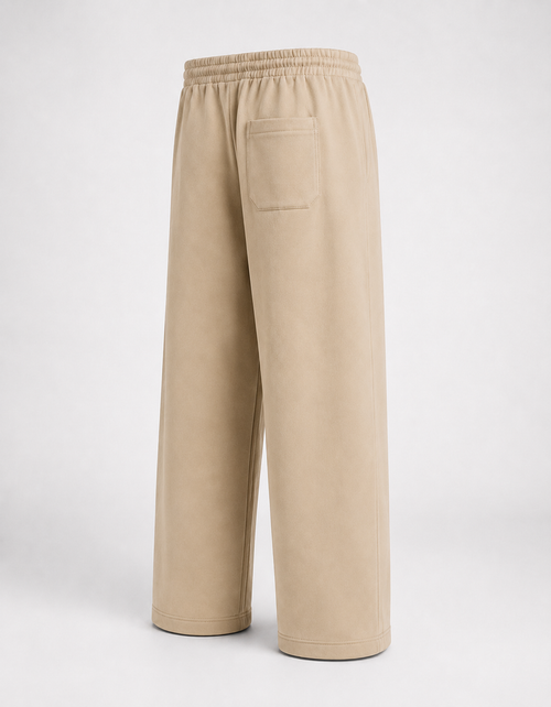 BEIGE BAGGY FIT UNISEX TRACK PANT