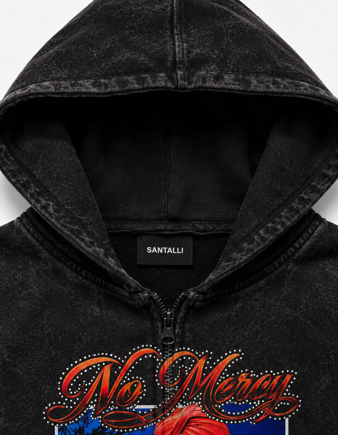 NO MERCY OVERSIZED ZIPPER HOODIE