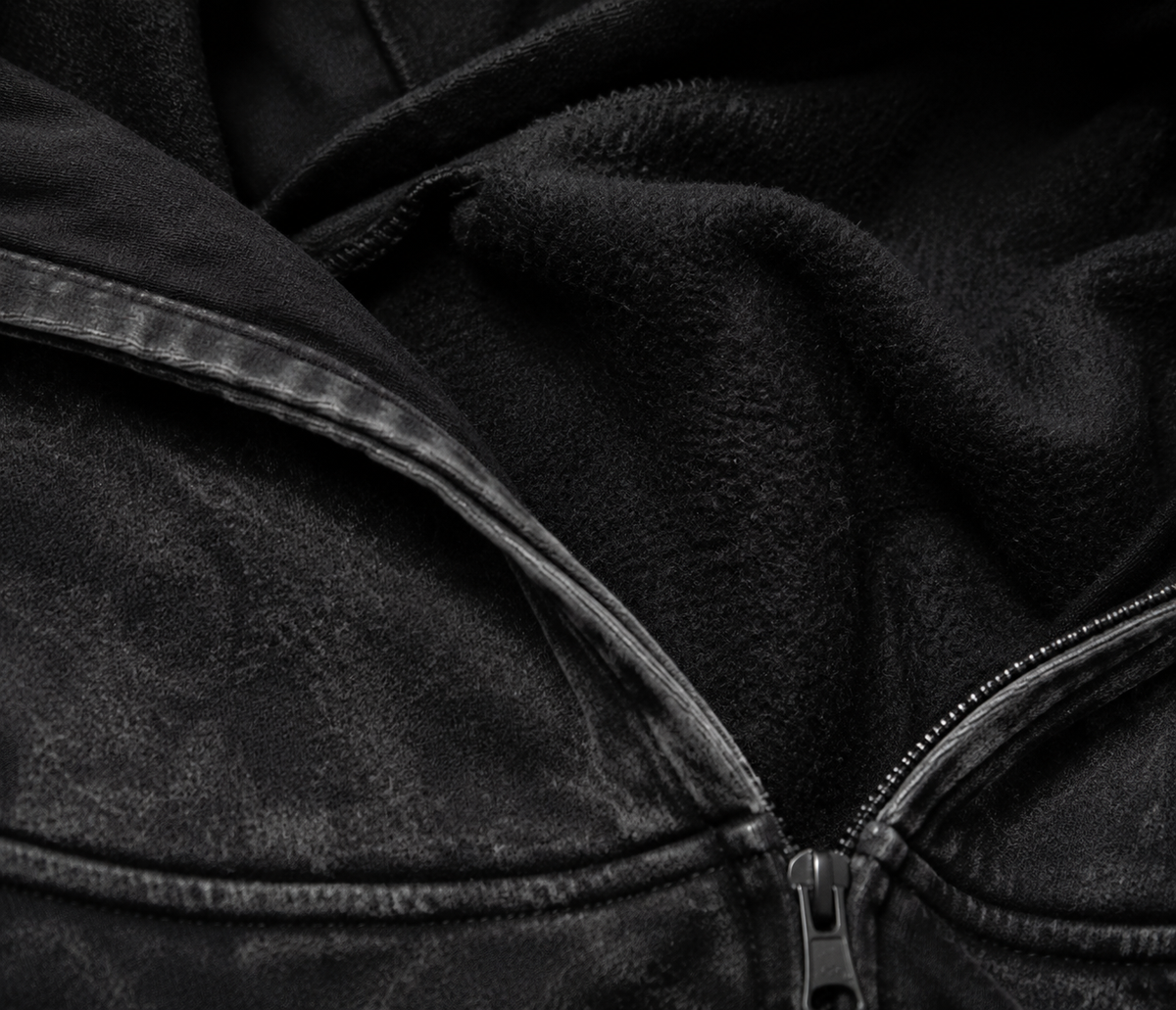 CROCO HUNT OVERSIZED ZIPPER HOODIE
