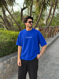 ROYAL BLUE OVERSIZED ACID WASHED T-SHIRT