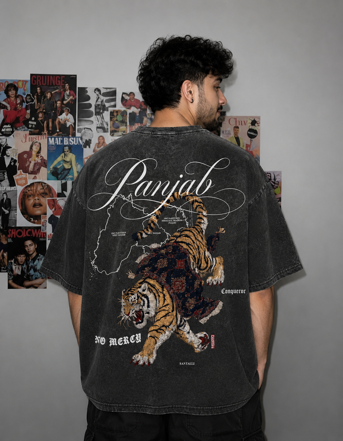 NO MERCY PANJAB ACID WASH OVERSIZED T-SHIRT