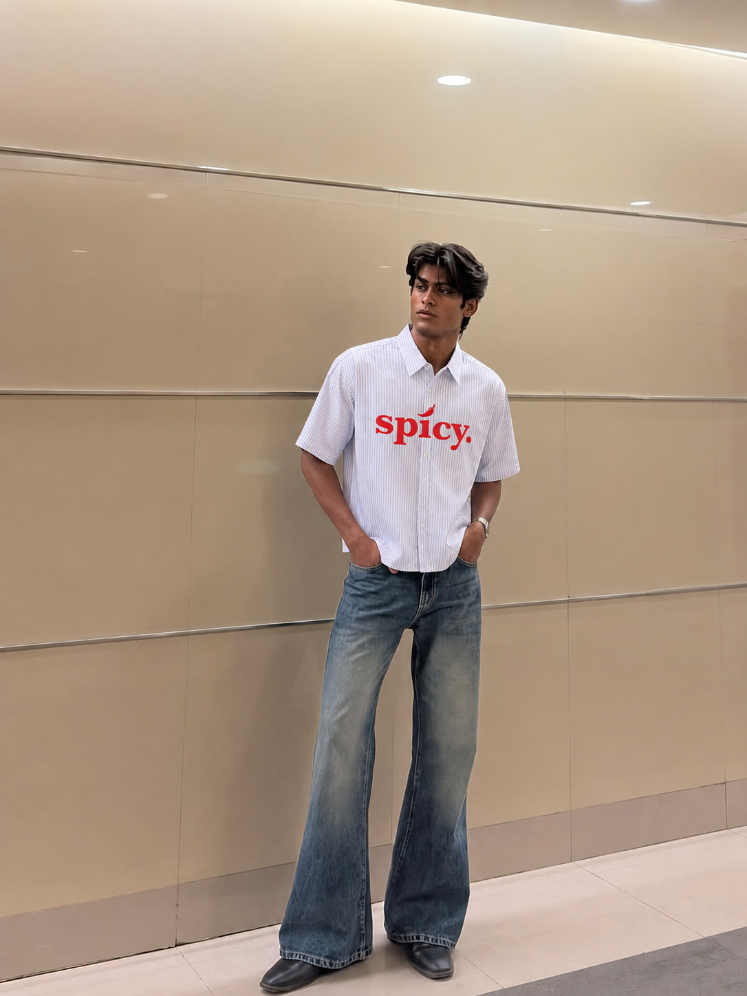 SPICY 🌶️ STRIPED BOXY FIT SHIRT