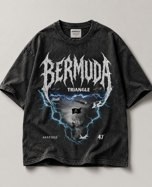 BERMUDA TRIANGLE ACID WASH OVERSIZED T-SHIRT