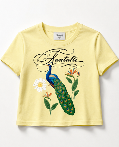 PEACOCK YELLOW  BABY TEE