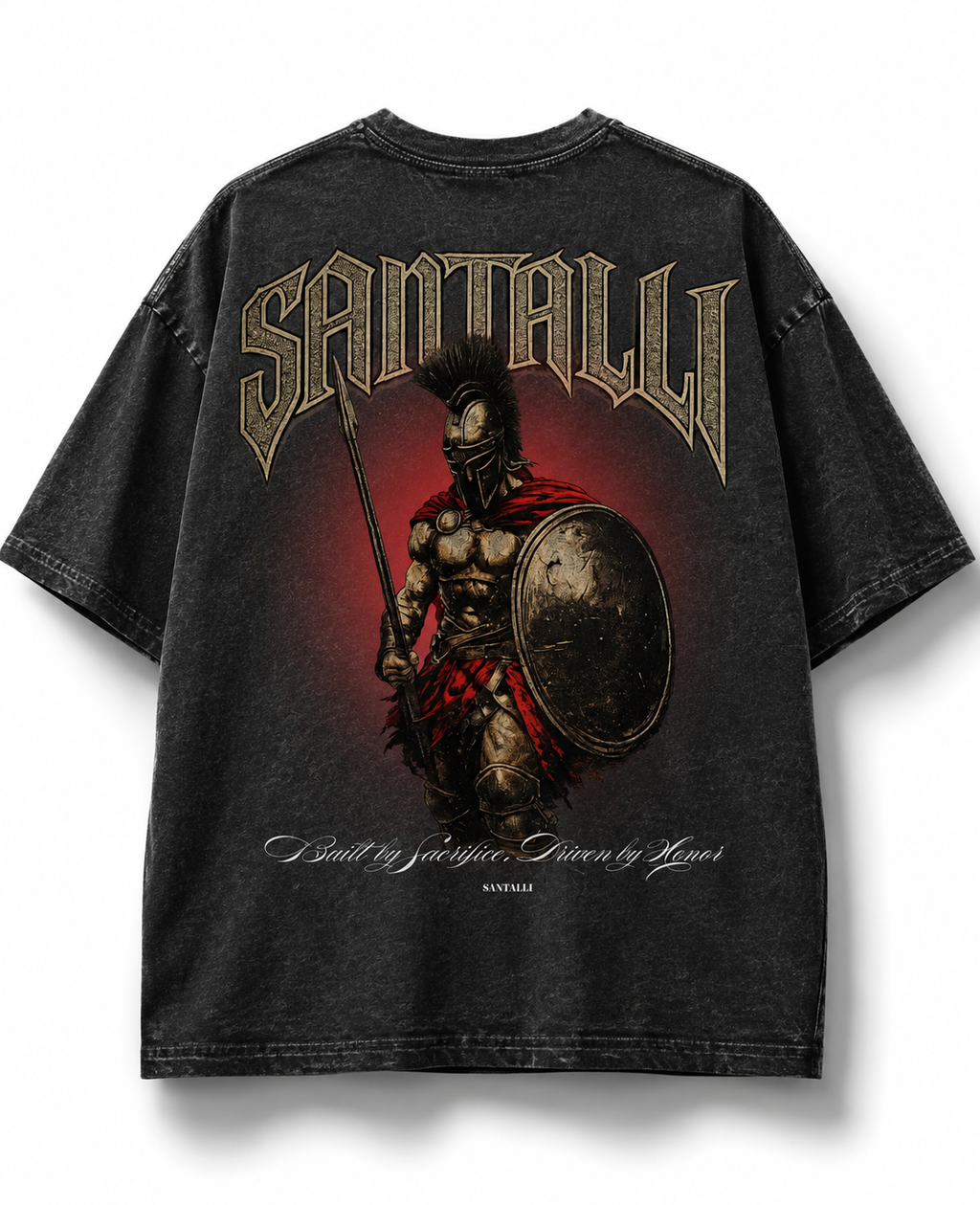 WARRIOR POWER ACID WASH OVERSIZED T-SHIRT