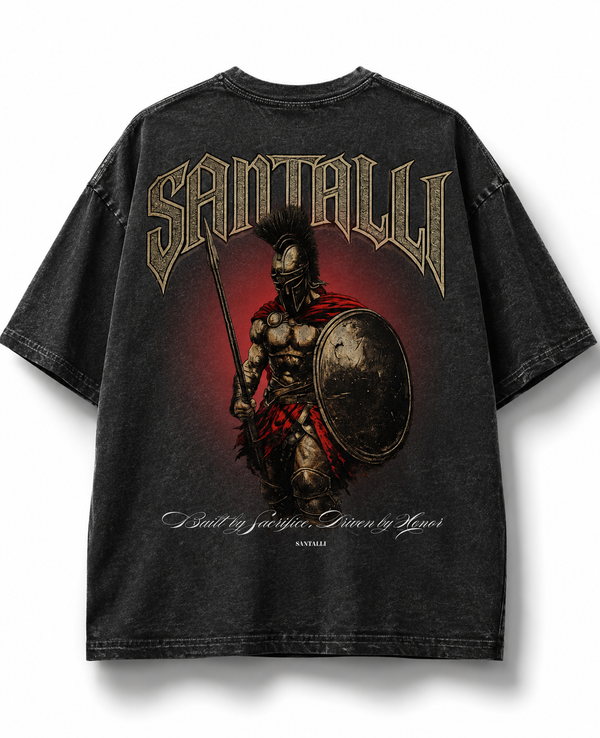 WARRIOR POWER ACID WASH OVERSIZED T-SHIRT