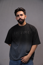 BLACK OMBRE WASH OVERSIZED T-SHIRT