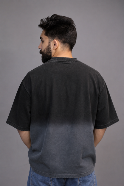 BLACK OMBRE WASH OVERSIZED T-SHIRT