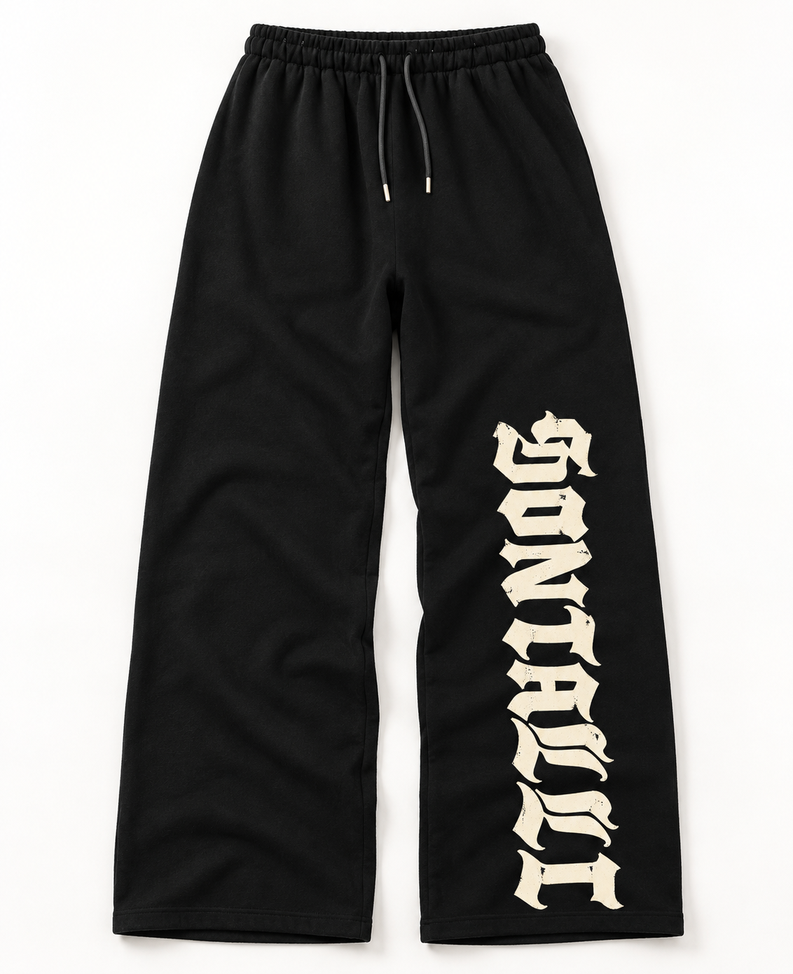 SANTALLI BLACK BAGGY FIT TRACK PANT